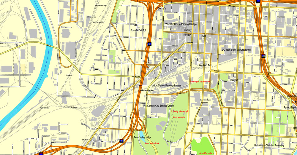 City map Kansas City Missoury 3 10