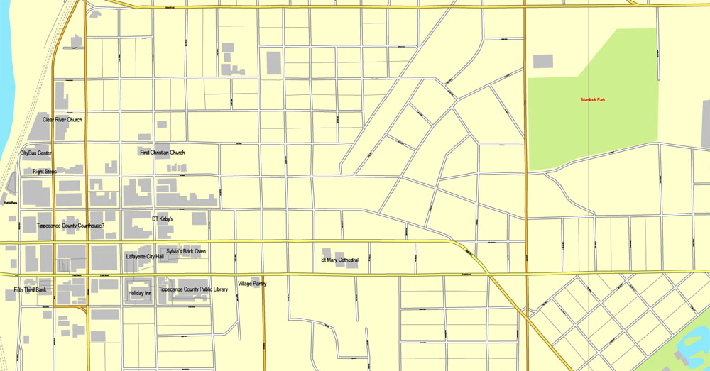 Pdf map Lafayette Indiana