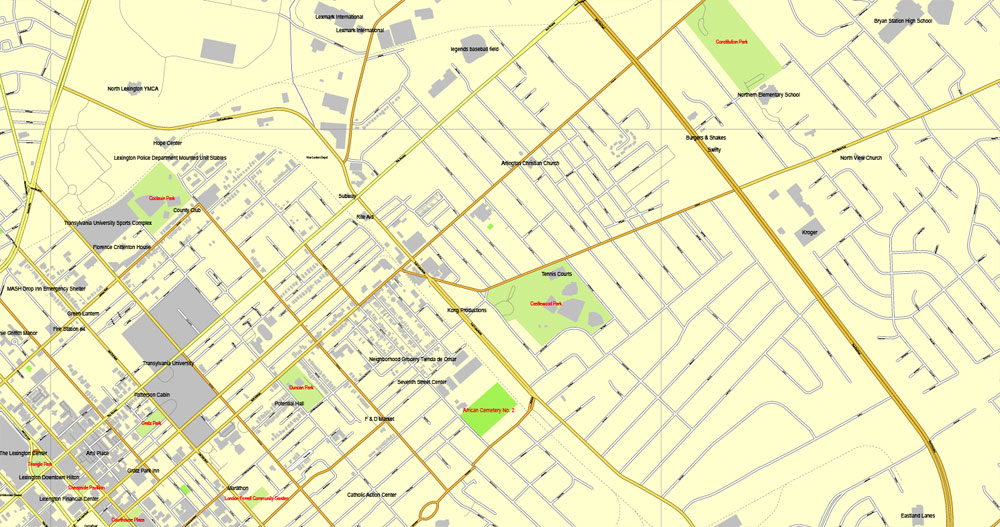 Street map Lexington Kentucky PDF