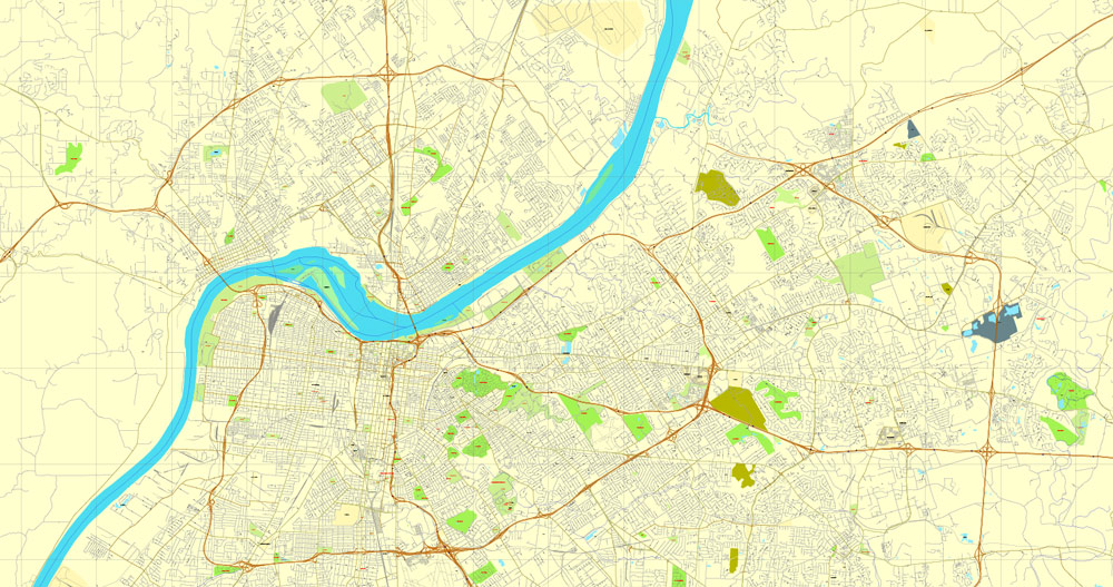 Pdf map Louisville Kentucky
