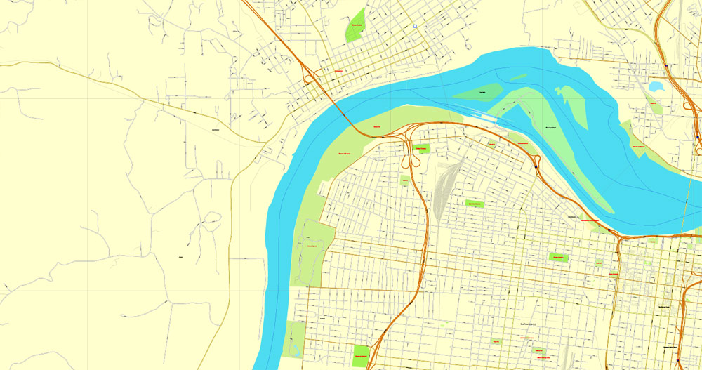 Street map Louisville Kentucky