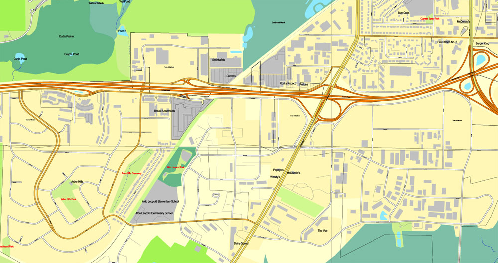 City map Madison Wisconsin PDF