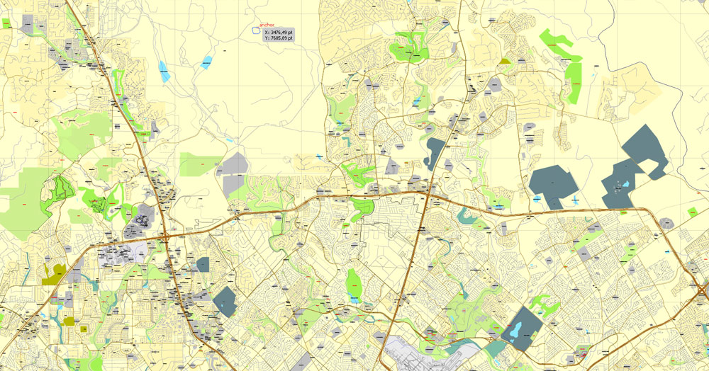 Editable map San Antonio Texas