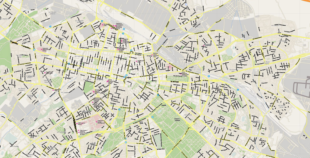 City map Sofia Bulgaria AI 15