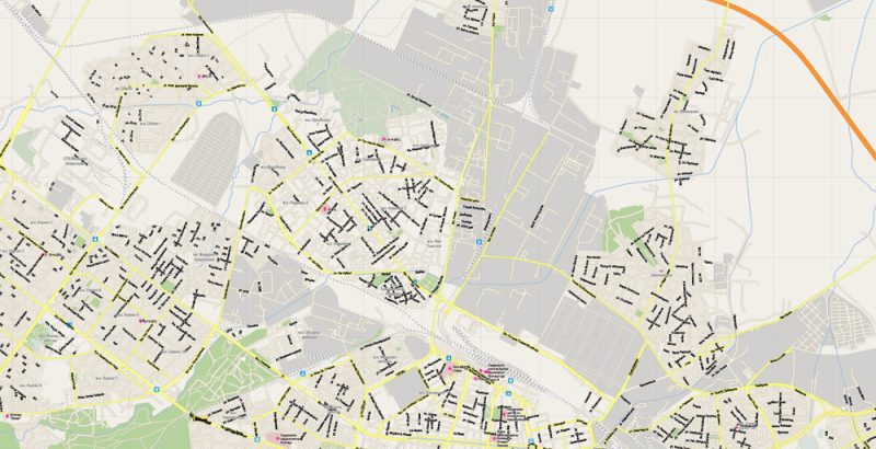 Sofia Map Vector Bulgaria printable editable City Plan 500 meters scale Adobe Illustrator Street Map