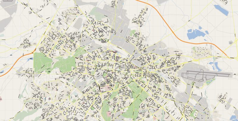 Sofia Map Vector Bulgaria printable editable City Plan 500 meters scale Adobe Illustrator Street Map