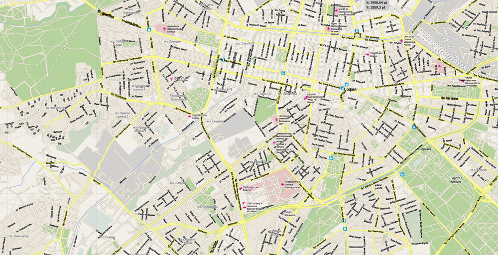 Street map Sofia Bulgaria ai