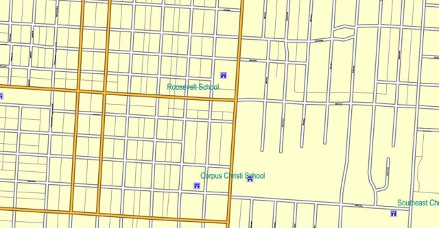 Columbus Ohio US PDF Map exact vector City Plan V.23.11. Printable ...