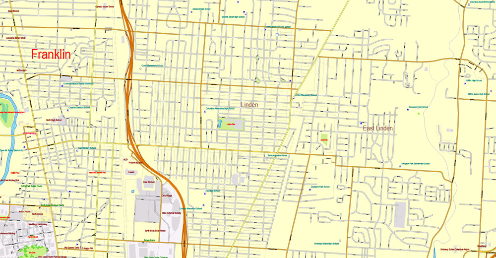 Editable map Dallas Fort Worth TX