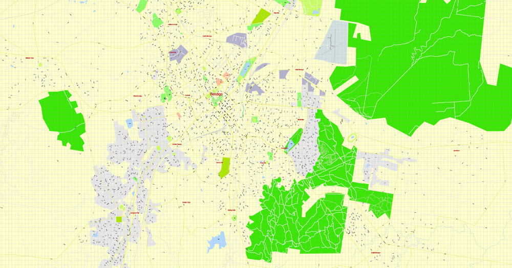 Printable Map Bendigo Australia G View Level 17ai 10 Ai Pdf 15 