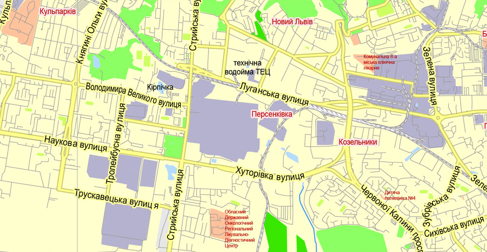 Free vector map Lviv Ukraina