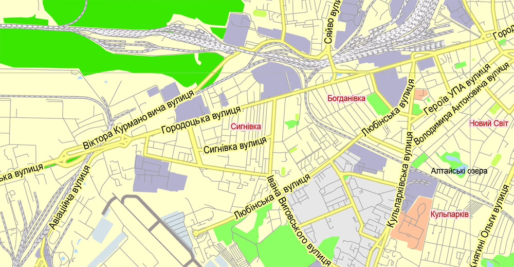 Free vector map Lviv Ukraina