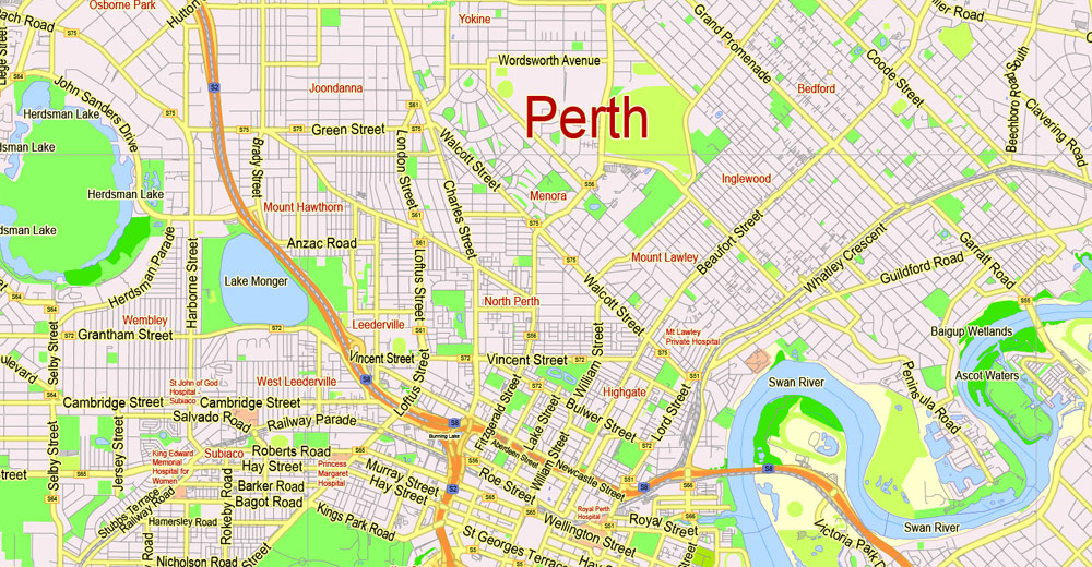 Perth Metro Map Printable