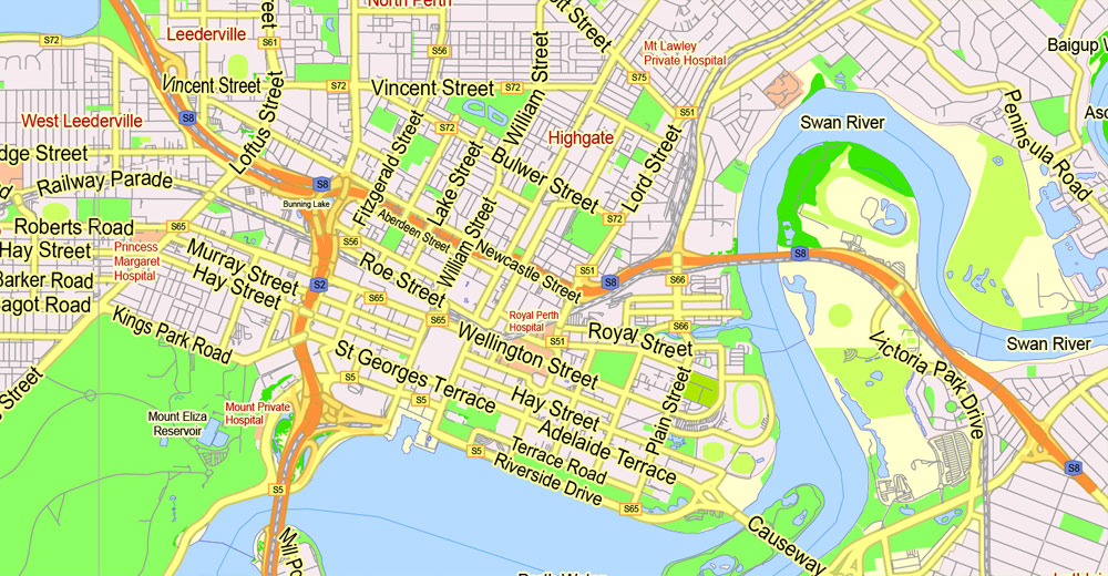 perth walking tour map