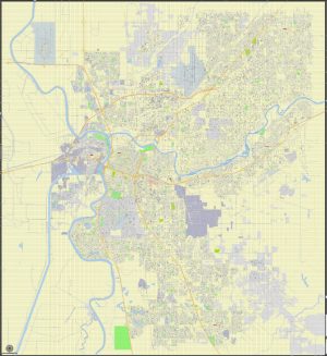 Editable map Sacramento California PDF