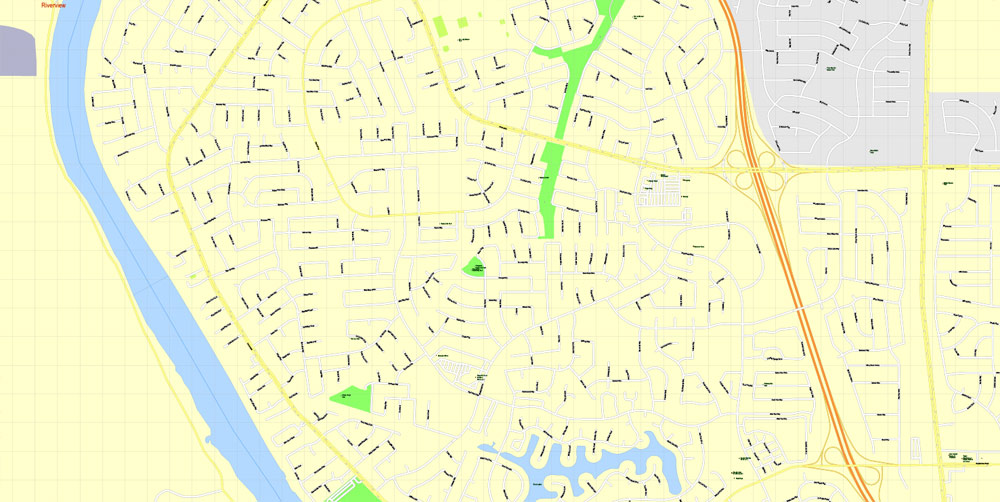 Sacramento Map Vector California exact detailed City Plan editable Street Map printable Adobe Illustrator
