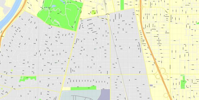 Sacramento Map Vector California exact detailed City Plan editable ...