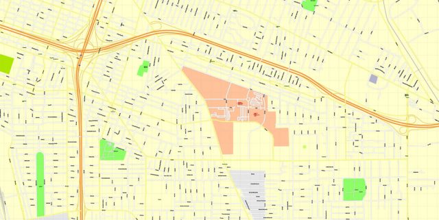 Sacramento Map Vector California exact detailed City Plan editable ...