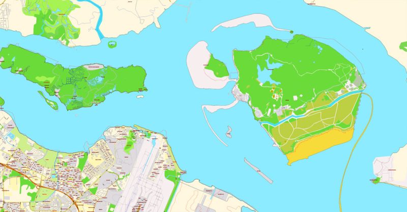 Singapore PDF Map exact City Plan with buildings full editable Street Map Adobe PDF