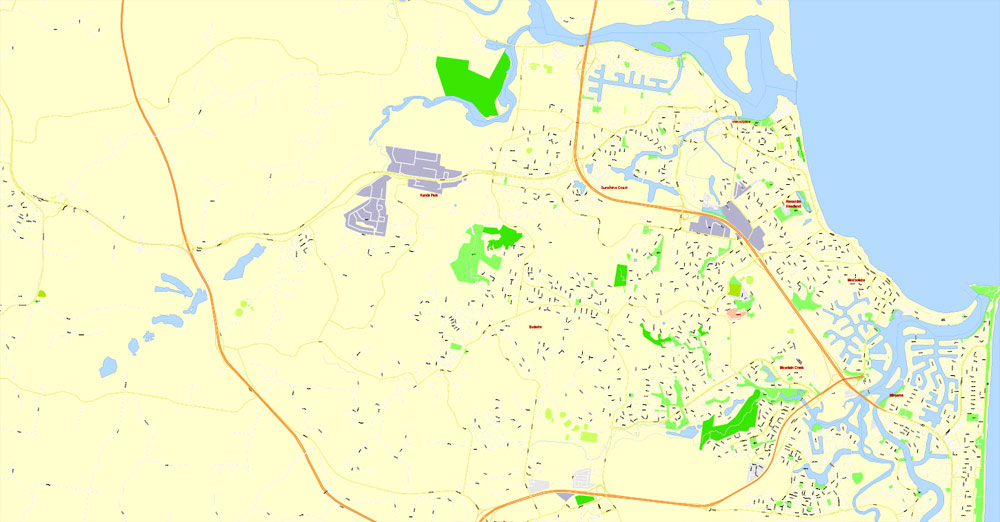 City map Sunshine Coast Australia PDF