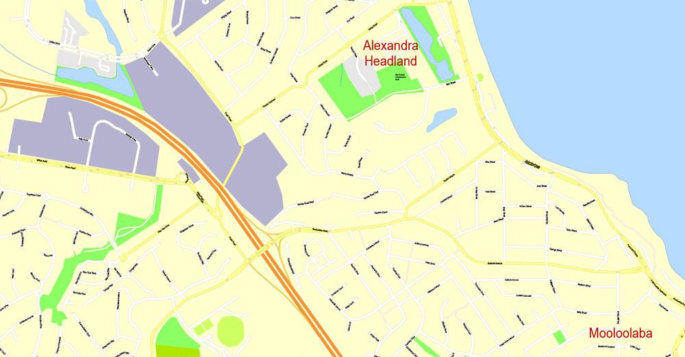 City map Sunshine Coast Australia PDF