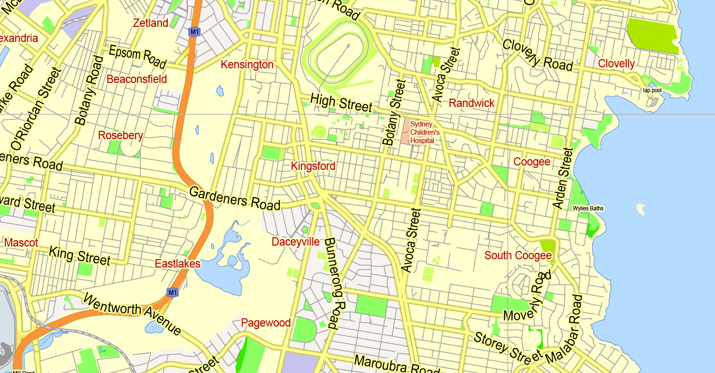 Street map Sydney Australia ai