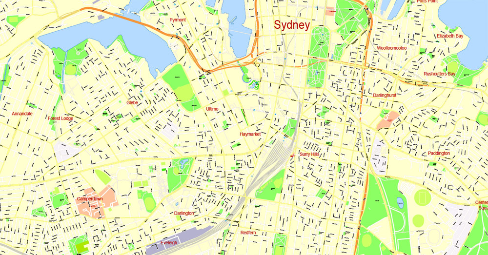 Pdf map Sydney Australia