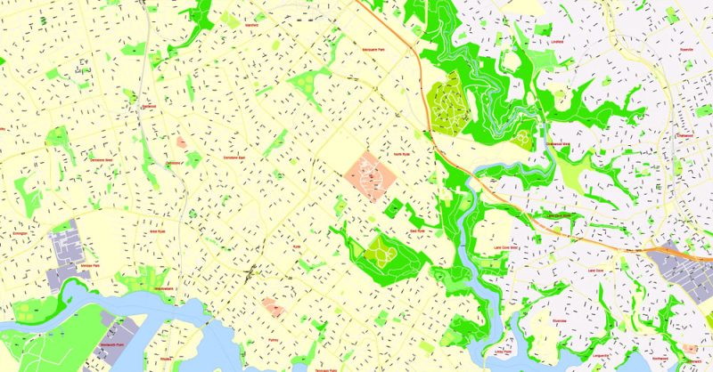 Sydney Vector Map Australia exact printable City Plan editable Adobe Illustrator 100 meters scale Street Map