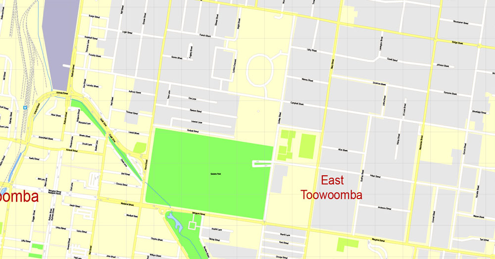 Street map Toowoomba Australia PDF