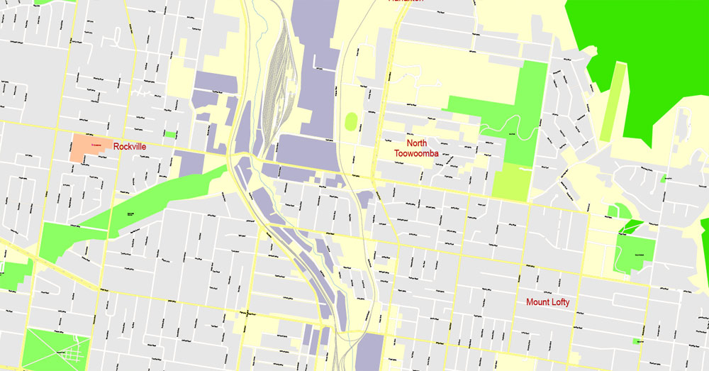 Street map Toowoomba Australia