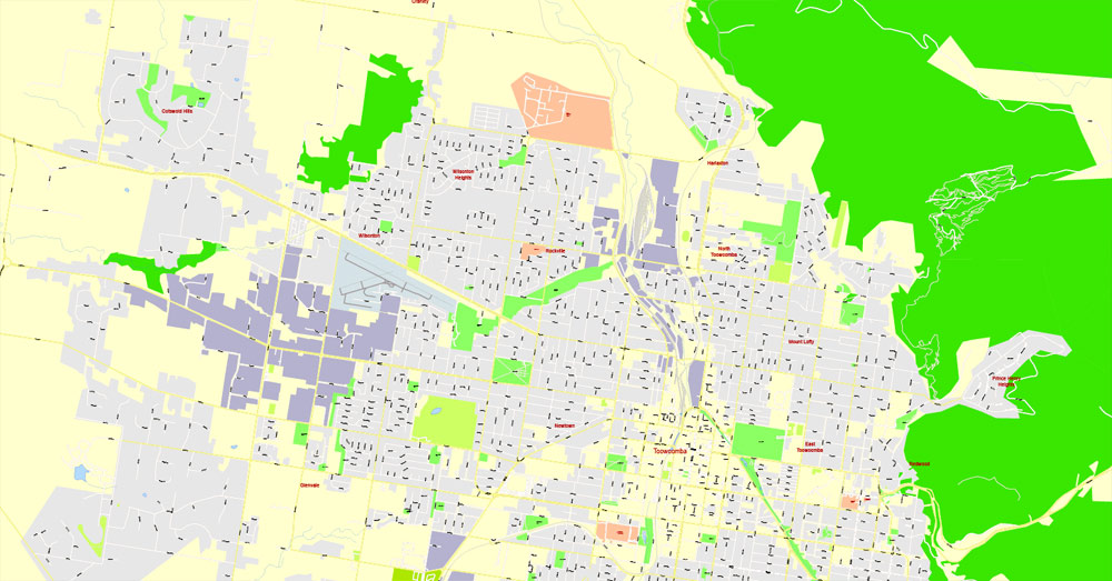 Street map Toowoomba Australia PDF