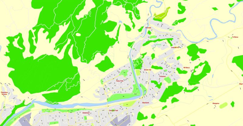 Wellington PDF Map New Zealand exact detailed vector Street Map editable City Plan Adobe PDF
