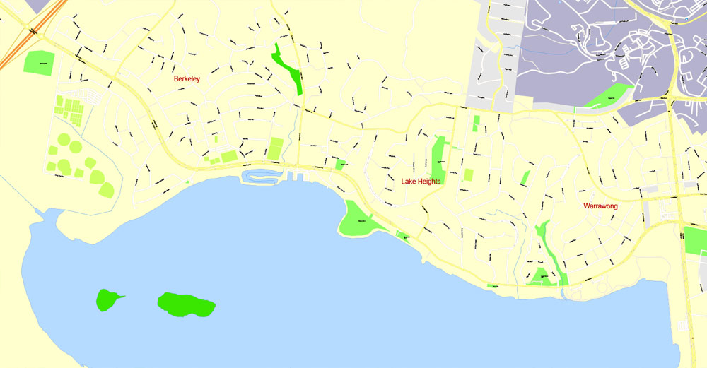 Vector map Wollongong Australia