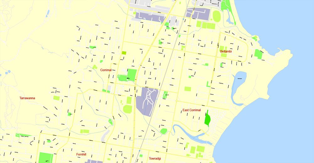 City map Wollongong Australia PDF
