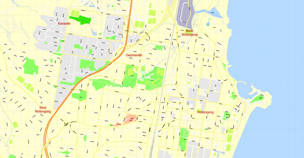 Street map Wollongong Australia PDF