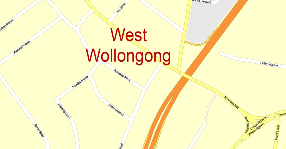 Street map Wollongong Australia PDF