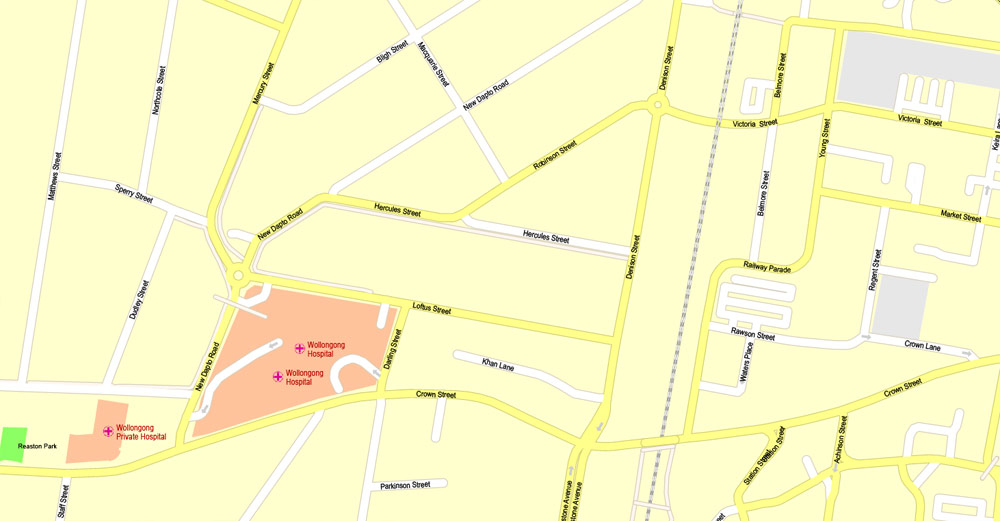 City map Wollongong Australia PDF