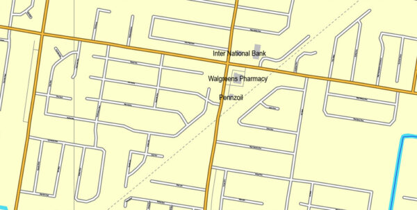 McAllen Texas US printable vector street map: City Plan full editable ...