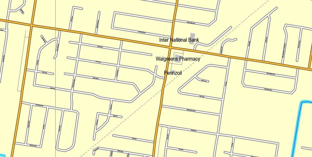 MCallen pdf map, Texas, US vector street City Plan map, fully editable, Adobe PDF, V3.10