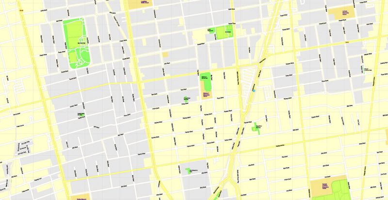 Printable Map University of California Berkeley, Berkeley CA, US, exact vector street G-View Level 17 (100 meters scale) map, V.21.12. fully editable, Adobe Illustrator, full vector, scalable, editable text format of street names, 2 Mb ZIP.
