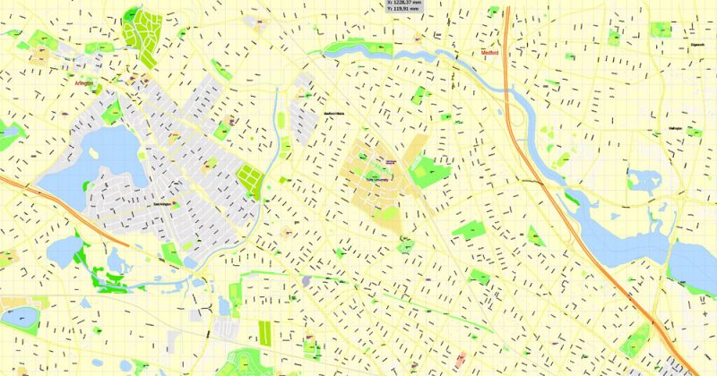 Printable Map Harvard University Cambridge MA, US, exact vector street G-View Level 17 (100 meters scale) map, V.21.12. fully editable, Adobe Illustrator, full vector, scalable, editable text format of street names, 3 Mb ZIP.