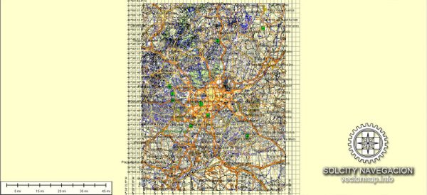 Madrid Map Vector Spain printable City Plan Atlas 49 parts editable Street Map Adobe Illustrator