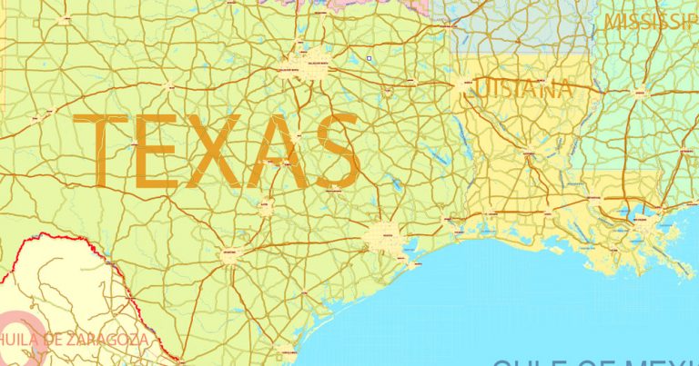 Printable Map US and Canada editable, Adobe Illustrator