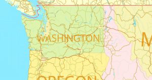 Printable Map US and Canada editable, Adobe Illustrator