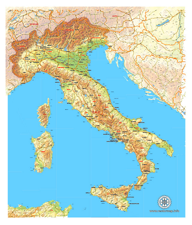 Pdf map Poland Relief 2