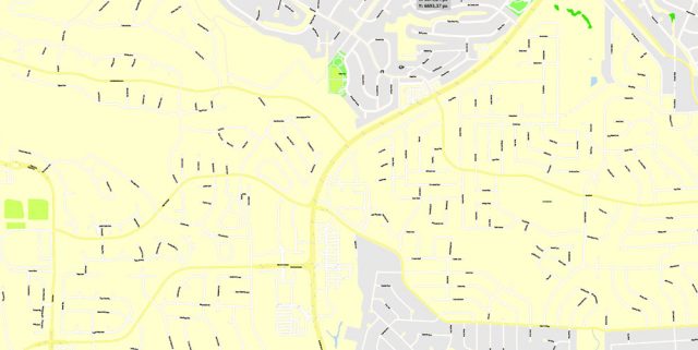 Reno Printable Map, Nevada, US, exact vector Map City Plan 100 meters scale full editable, Adobe ...
