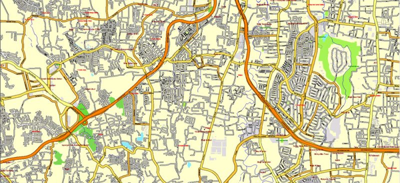 AutoCAD DWG Map Jakarta Grande Area, Indonesia, exact vector Map full editable DWG, full vector, scalable, editable text format street names, 151 mb ZIP