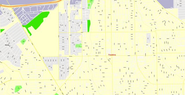 Houston Printable Map, Texas, US, exact vector City Plan 100 meters ...