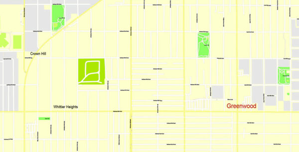Seattle Printable Map, state Washington, US, exact vector City Plan ...