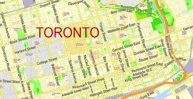 Printable Map Toronto Ca G View Level 13 Ai 10 Ai Pdf 2 800x409 